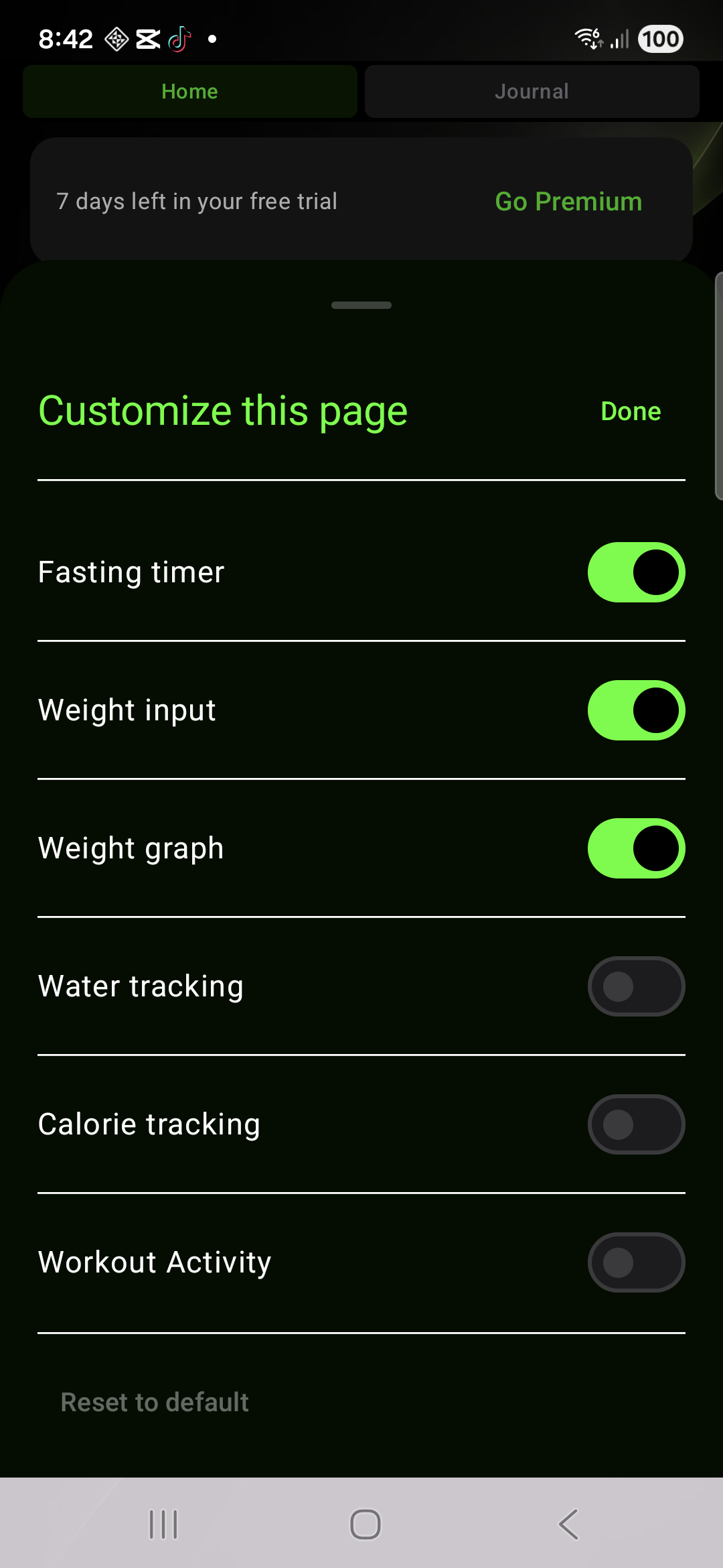 Knwit Weight daily workspace customization controls